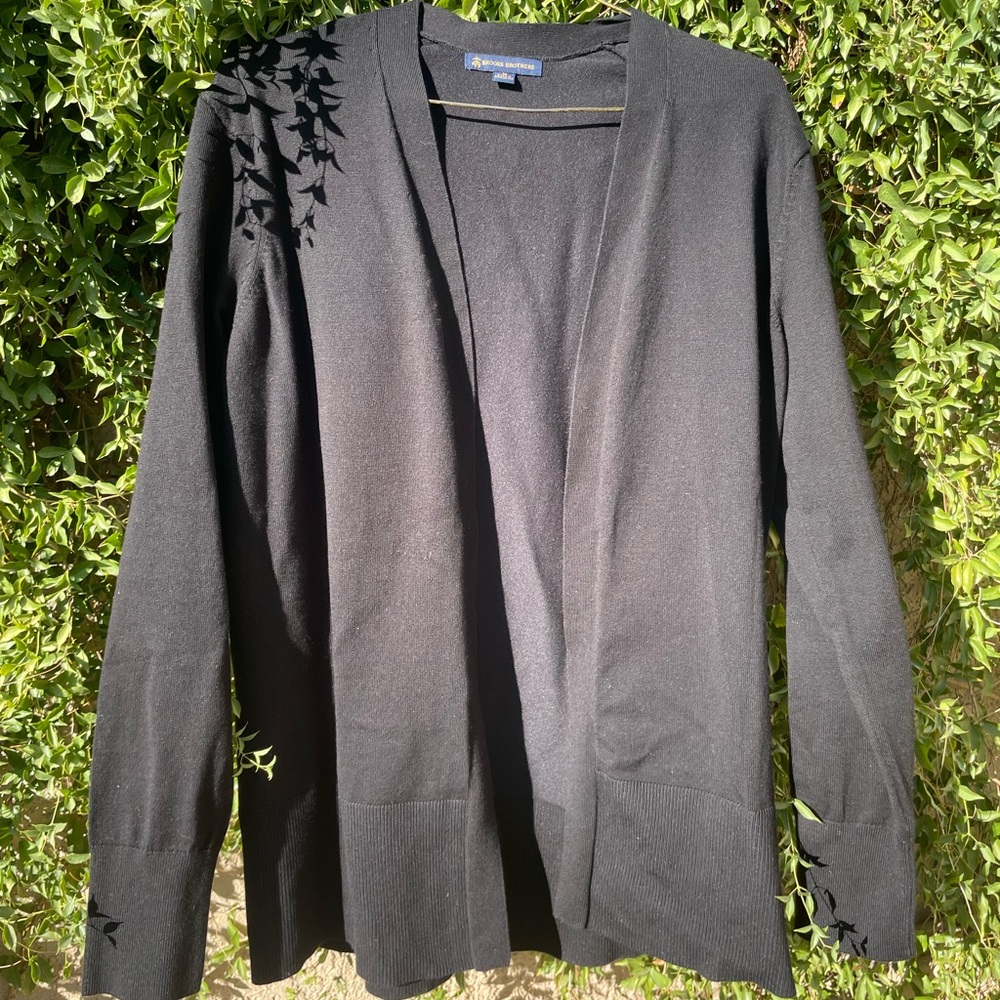 Brooks Brothers Womens Cotton Stretch Long Cardigan Sweater